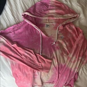 PINK Victoria's Secret Gradient Hoodie - Pink and White